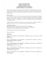 Liste des délibération du 27 mars 2026